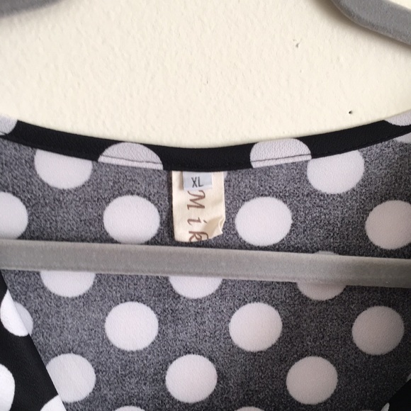 Polka dot W/B and Red Dress - Picture 4 of 8